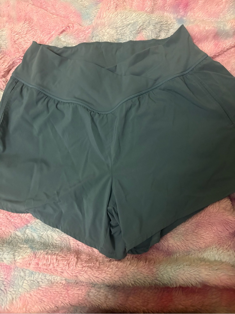 HALARA Slate-Teal High-Waist Athletic Shorts